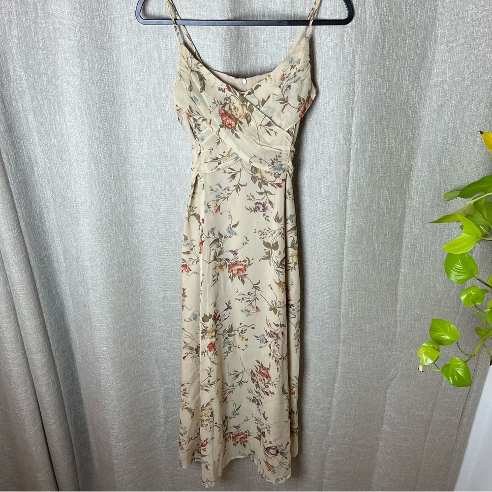 LAUNDRY cream maxi dress with flowers size 6